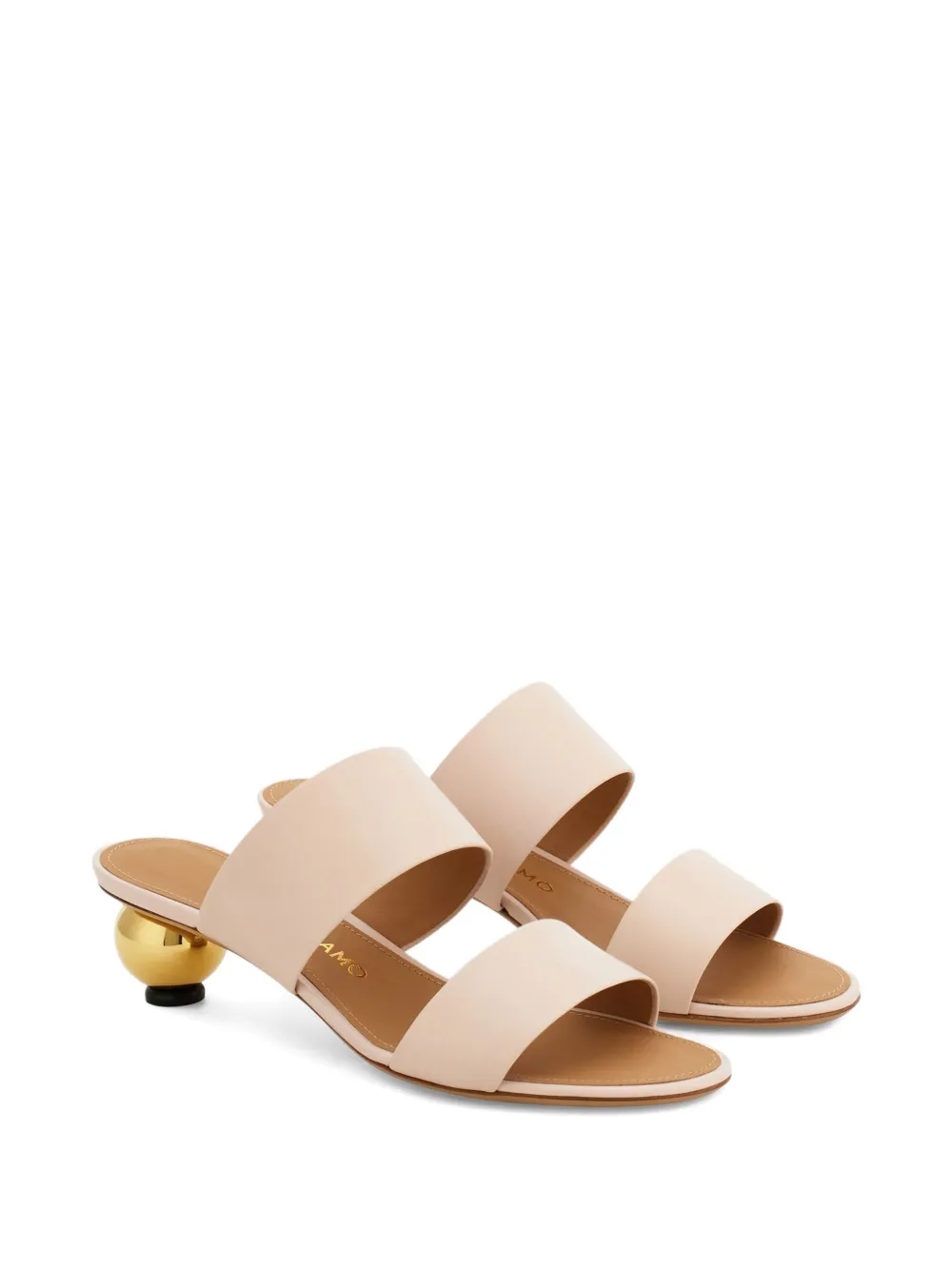 Ferragamo 40 mm leren muiltjes Roze