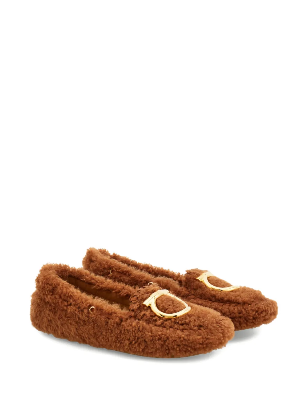 Ferragamo Gancini lammy loafers - Bruin