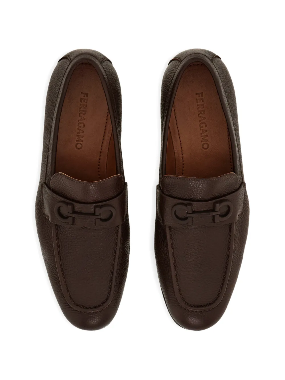 Ferragamo Loafers met Gancini gesp Bruin