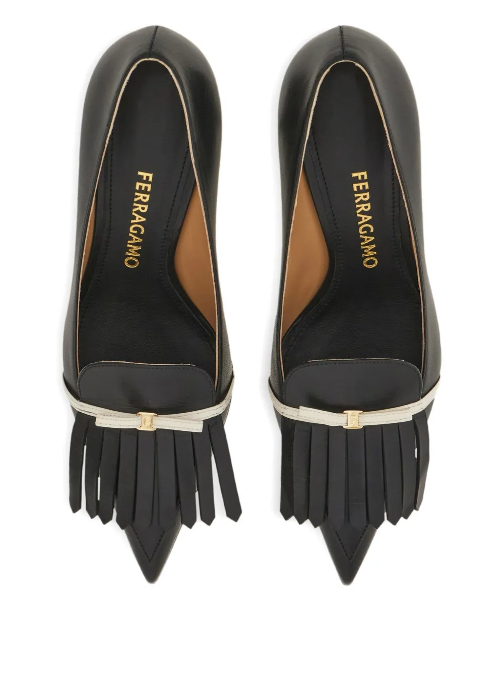 Ferragamo 70 mm pumps verfraaid met strik Zwart