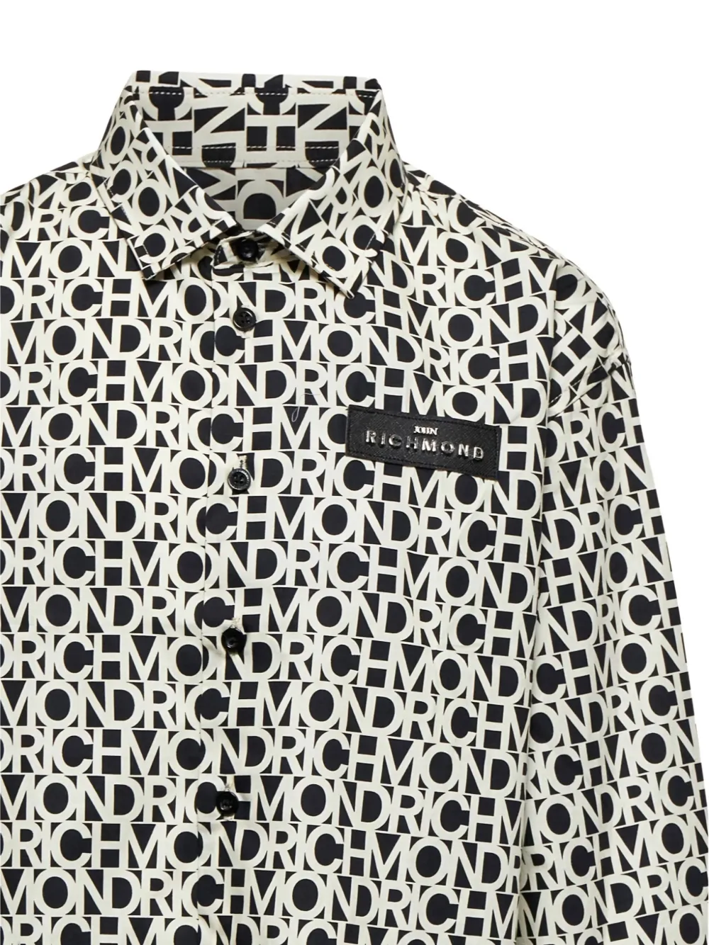 John Richmond Junior Shirt met patch Zwart