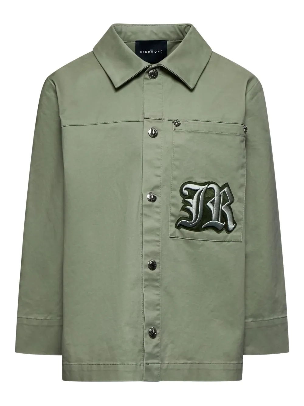 John Richmond Junior Camicia con logo ricamato - Verde