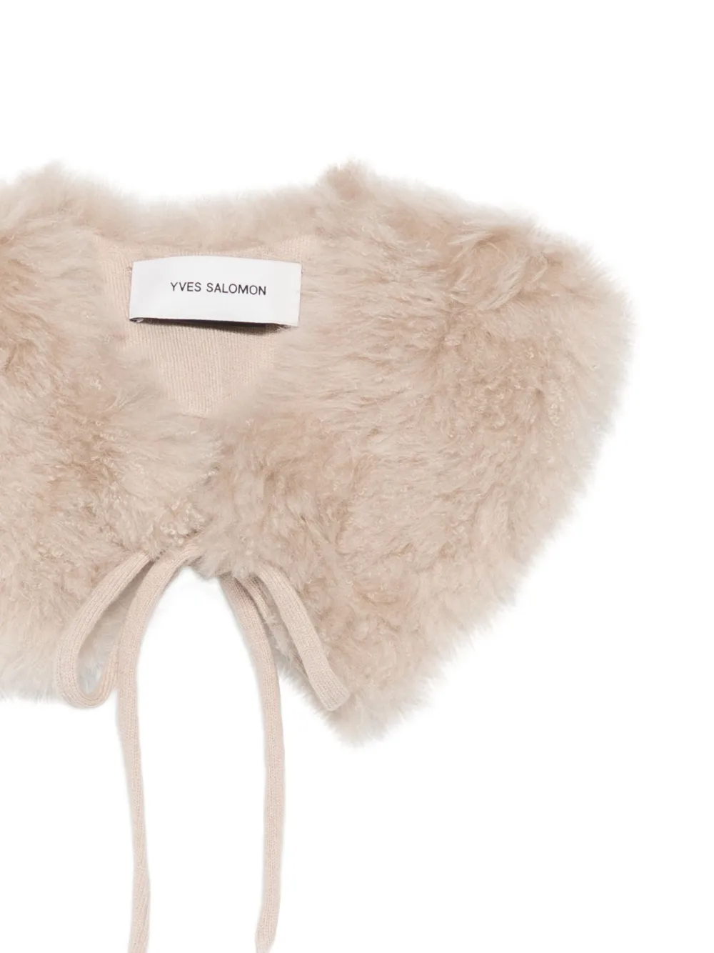Yves Salomon V-neck Scarf in Pink, view 3