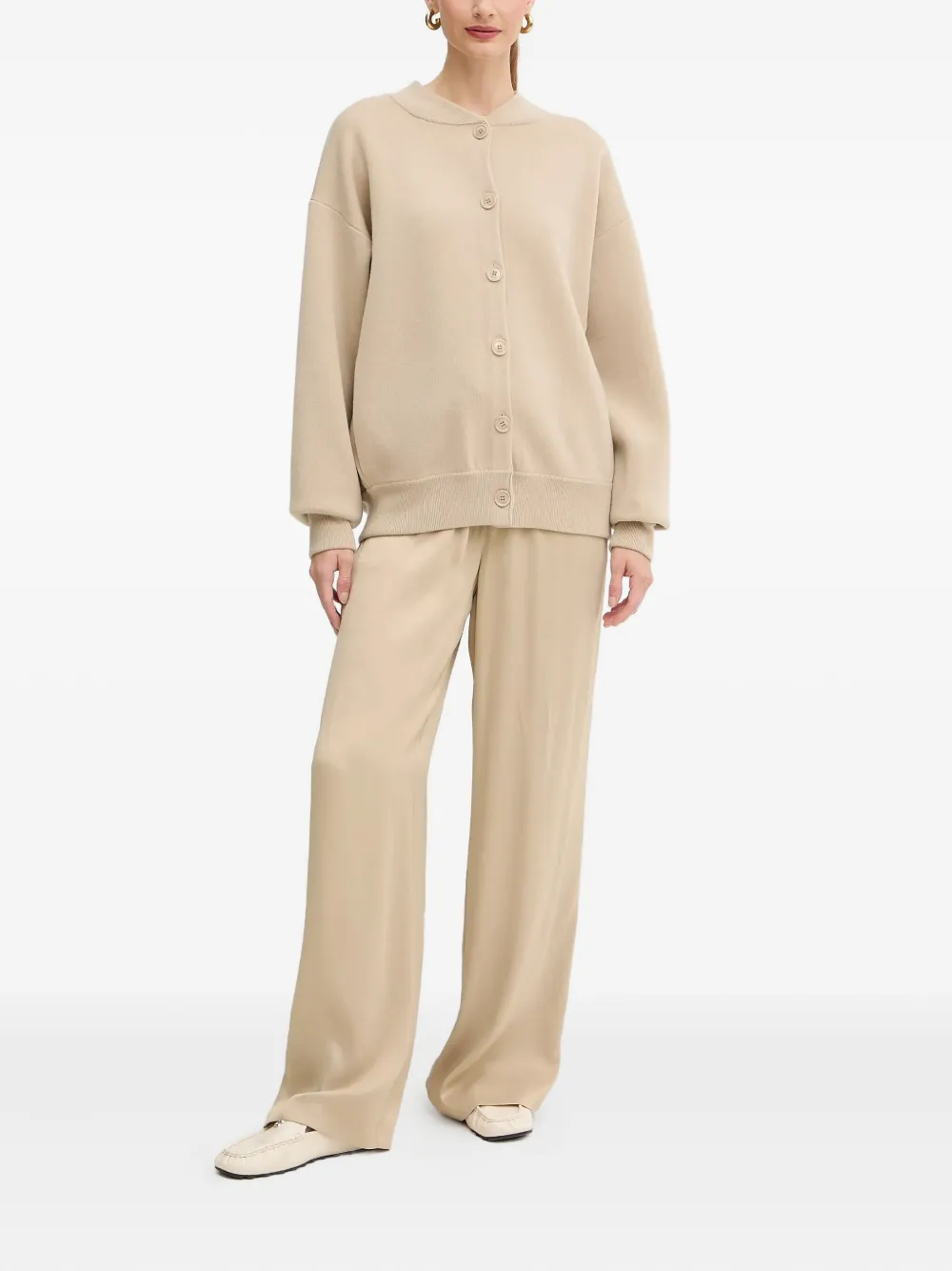 Hugo Boss Buttoned Cardigan In Neutral