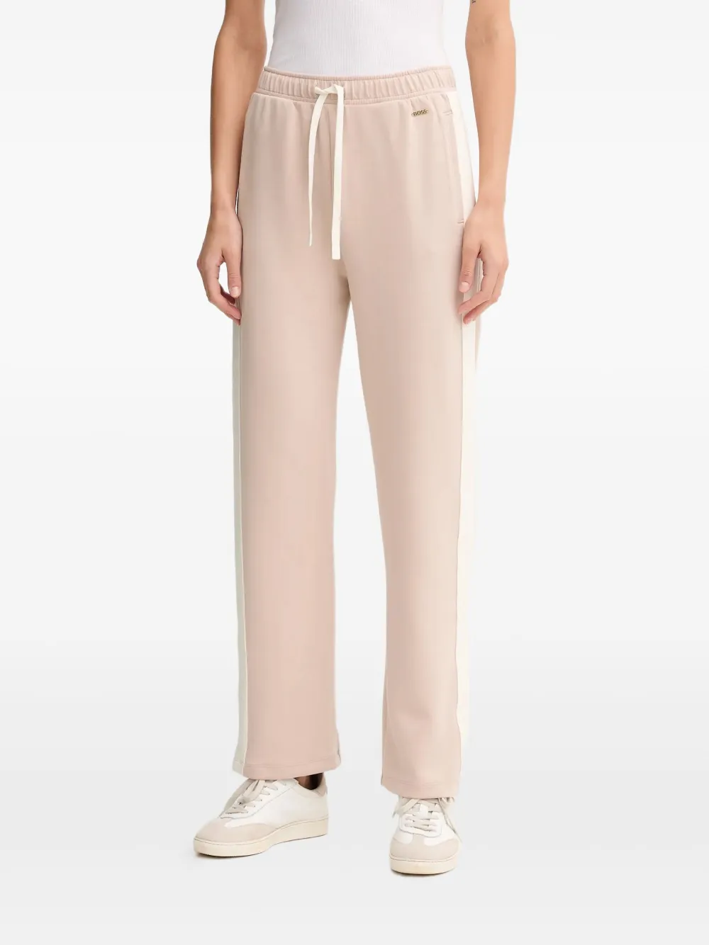 Hugo Boss Twin Drawstring Track Trousers In Neutral