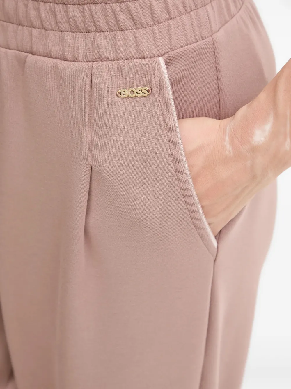 Hugo Boss Scuba Long-sleeve Track Trousers In Brown