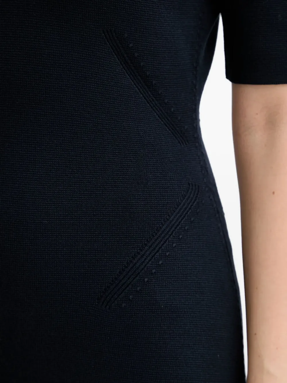 Hugo Boss V-neck Short-sleeve Mini Dress In Blue