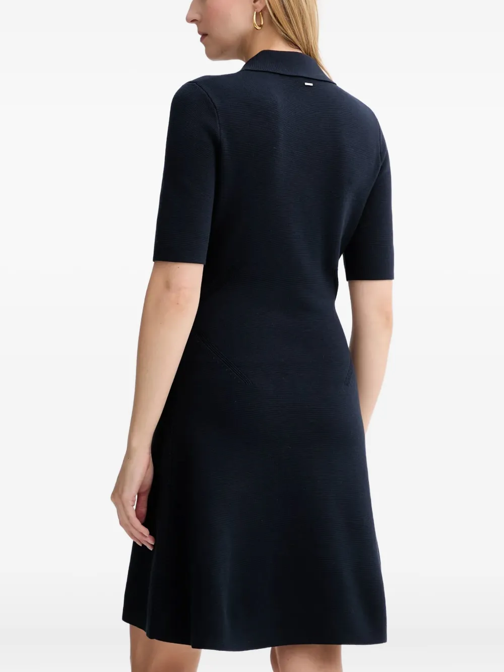 Hugo Boss V-neck Short-sleeve Mini Dress In Blue