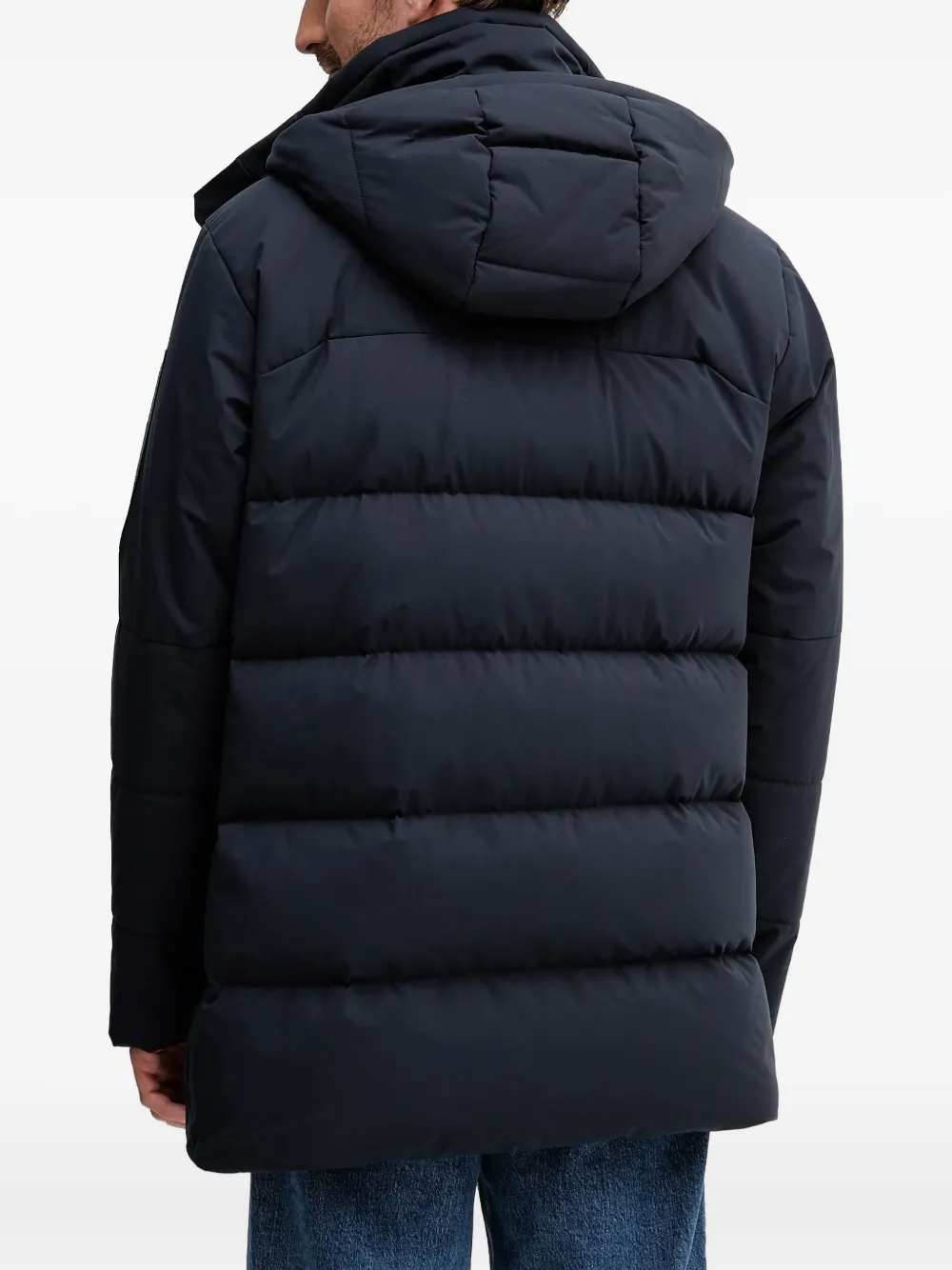 BOSS Block gewatteerde hoodie Blauw