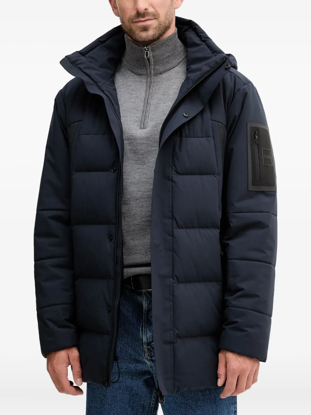 BOSS Block padded hoodie | Blue | Image 1