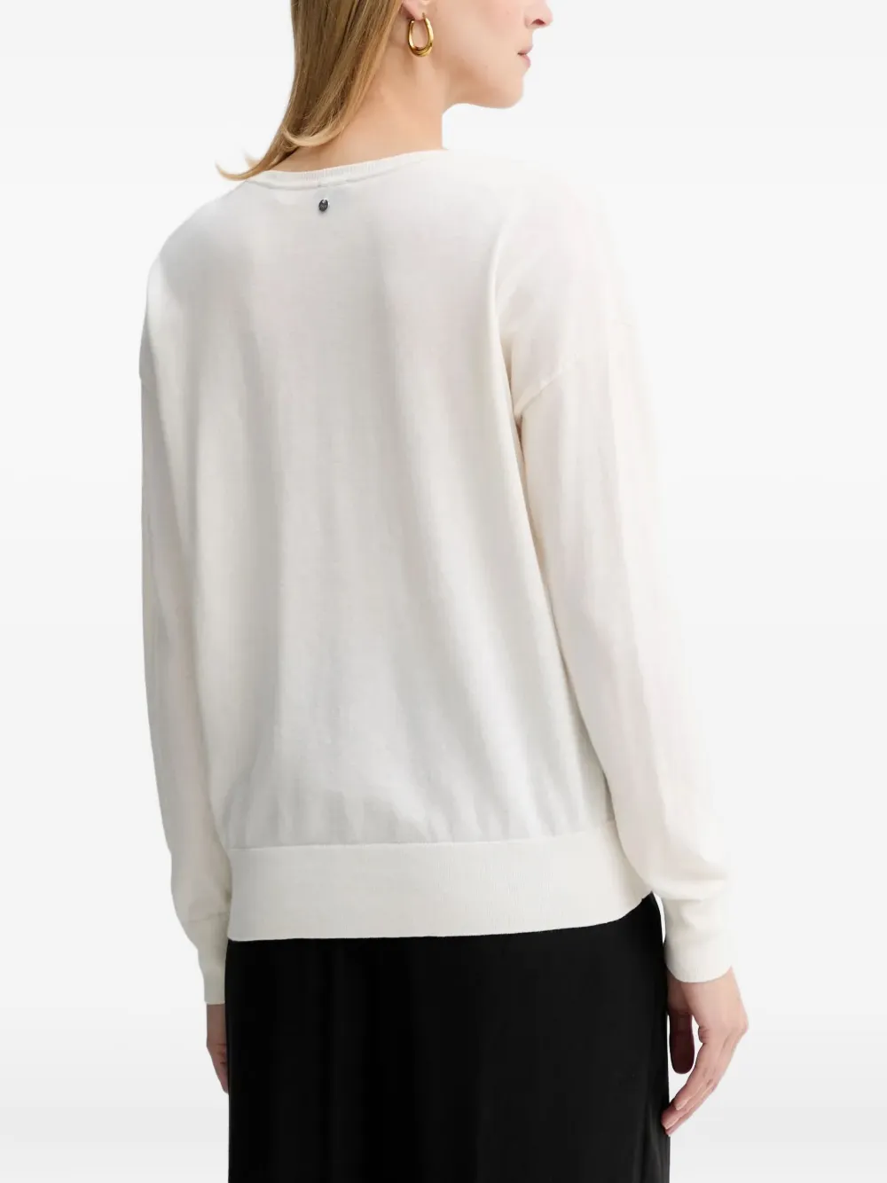 BOSS Trui met V-hals en kant Beige