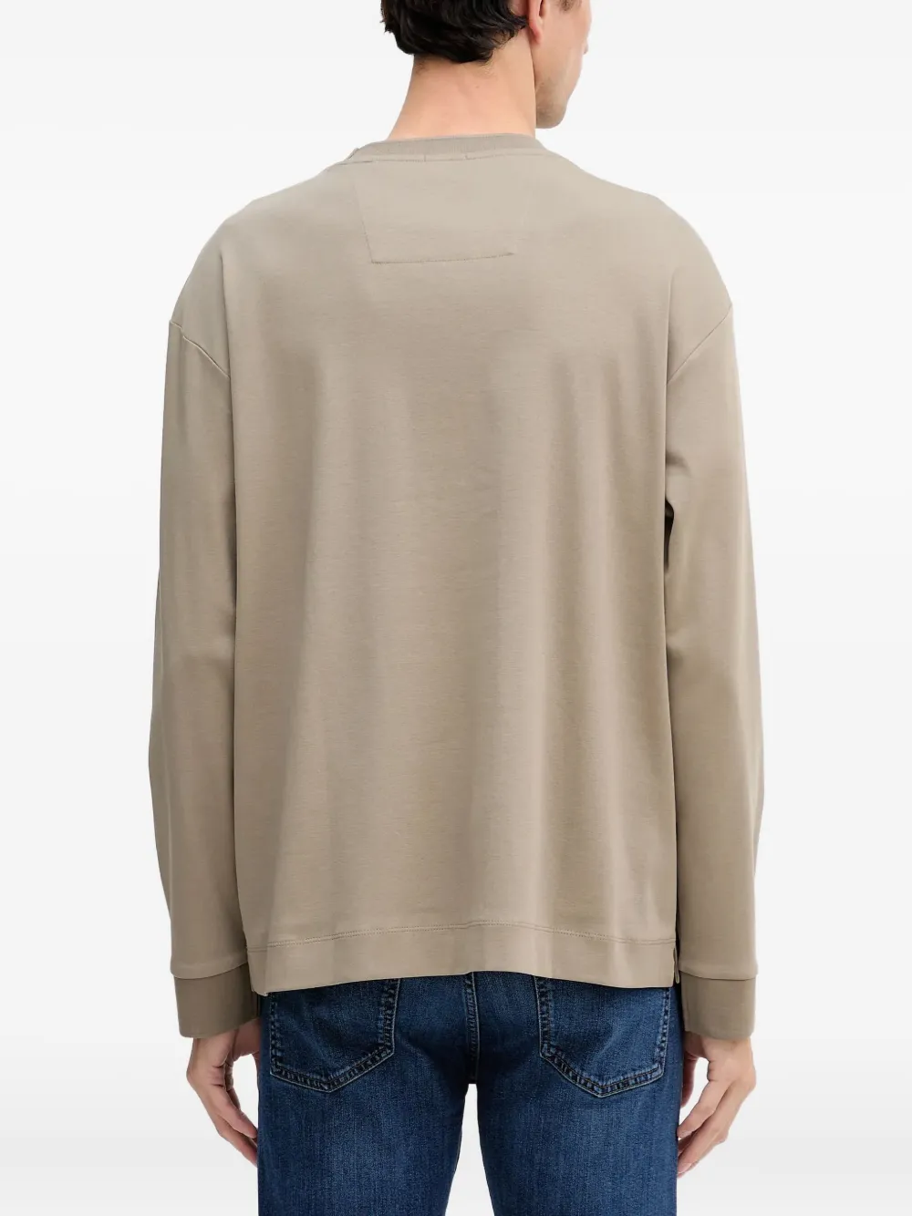 BOSS T-shirt met lange mouwen Beige