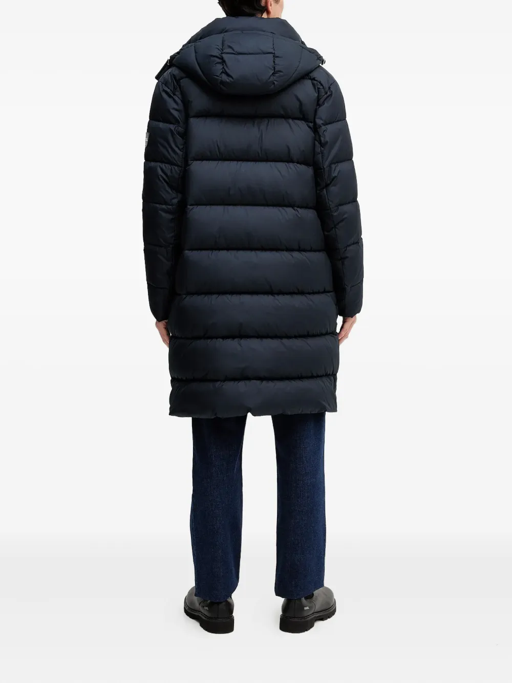 BOSS Gewatteerde jas met capuchon Blauw