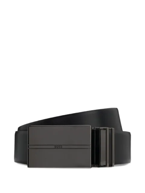 BOSS reversible business belt in smooth Italian leather