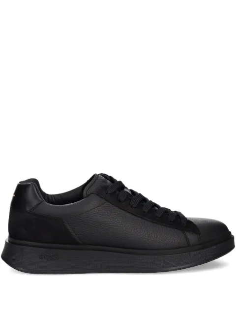 BOSS textured-leather panelled sneakers