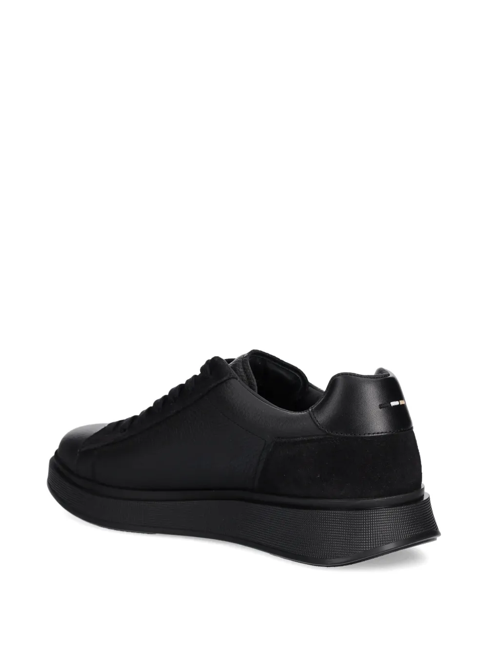 BOSS Sneakers van bewerkt leer met vlakken Zwart