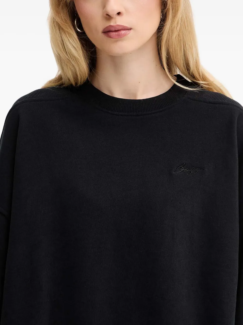 Hugo Boss Embroidered Sweatshirt In Black