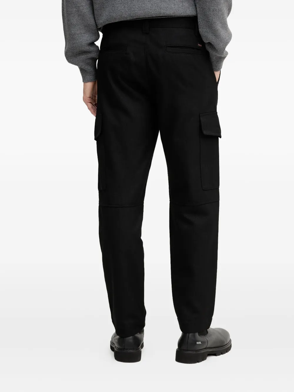 BOSS Broek met cargo zak Zwart