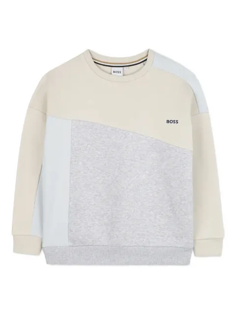 BOSS colour-block crew-neck top