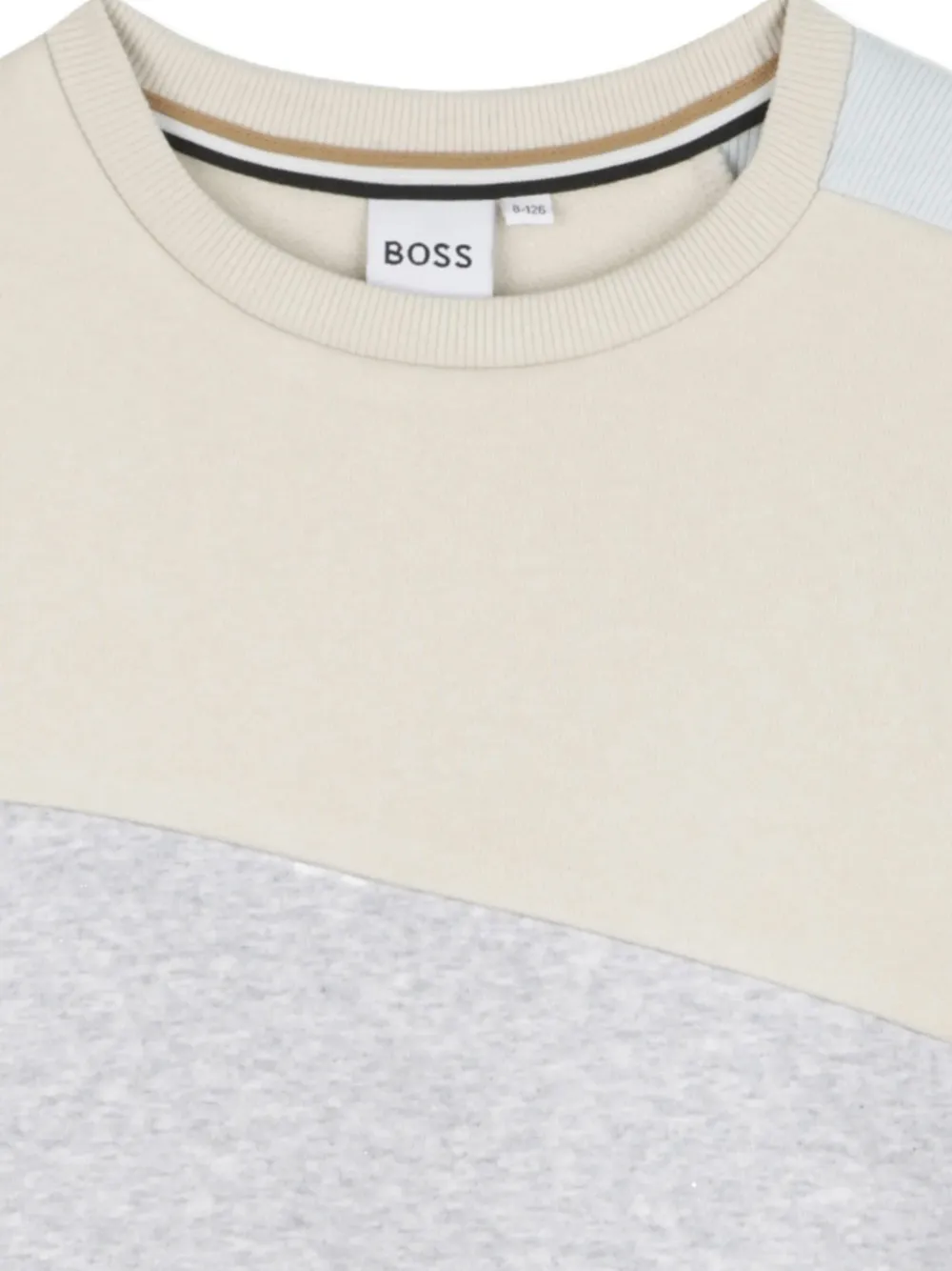BOSS Top met colourblocking en ronde hals Beige