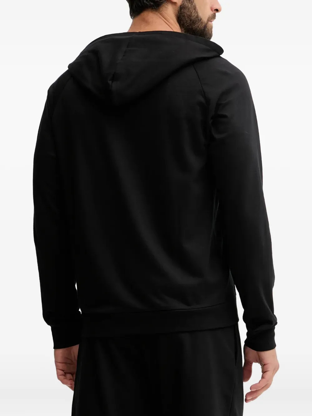 BOSS Hoodie met rits Zwart