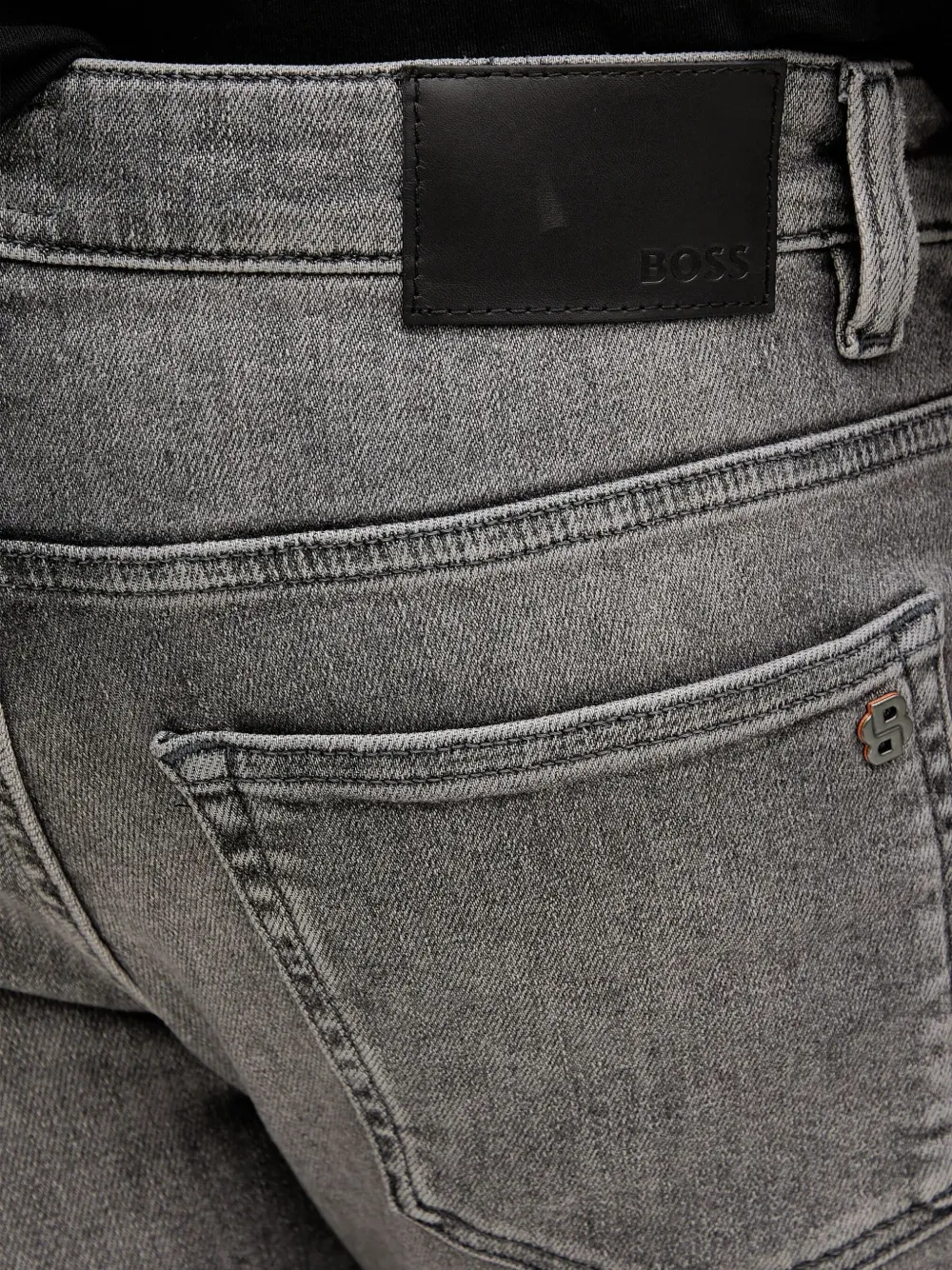 Hugo Boss Logo-patch Pocket Jeans In Gray
