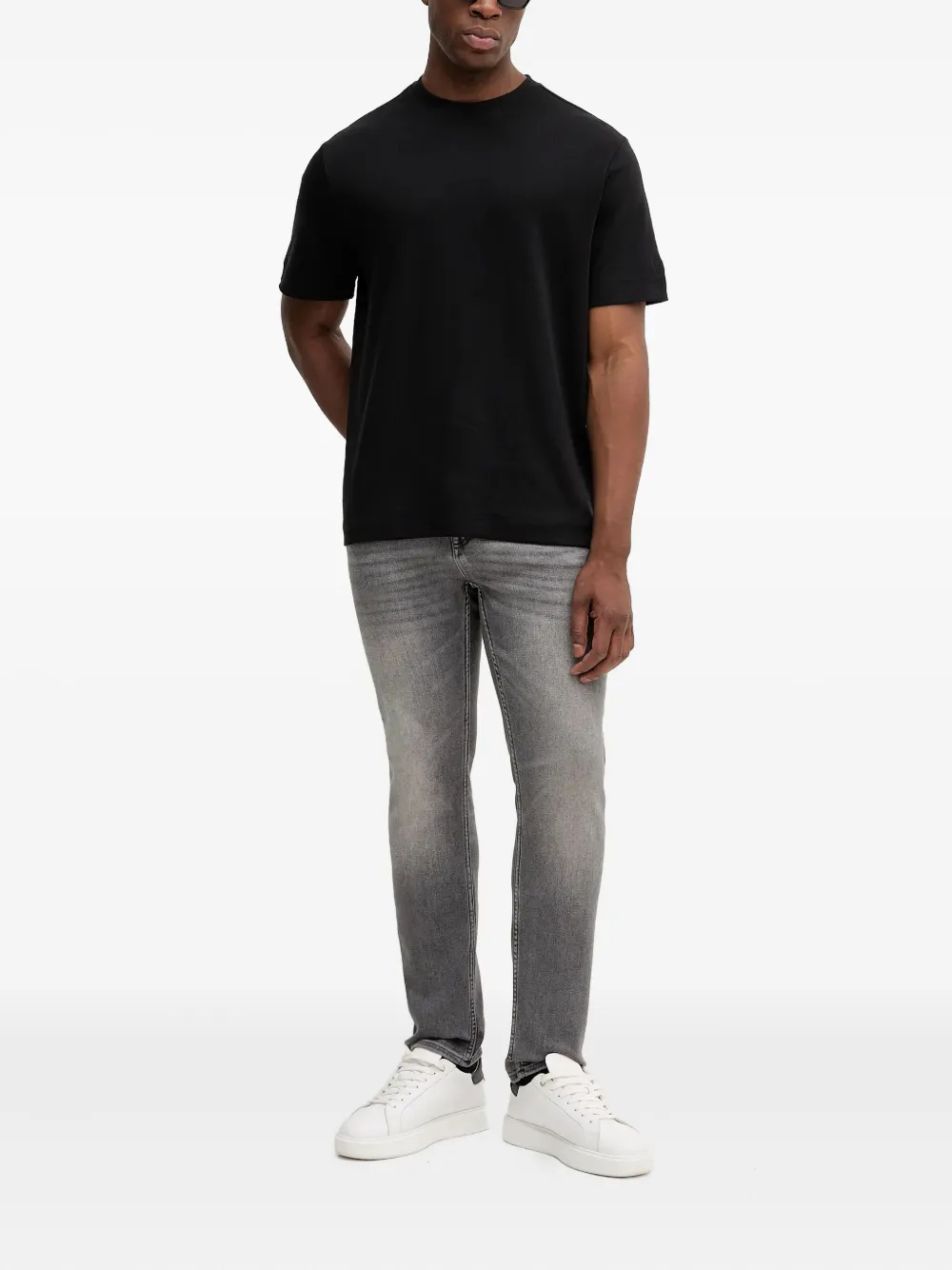 BOSS Jeans met logopatch en zak - Grijs