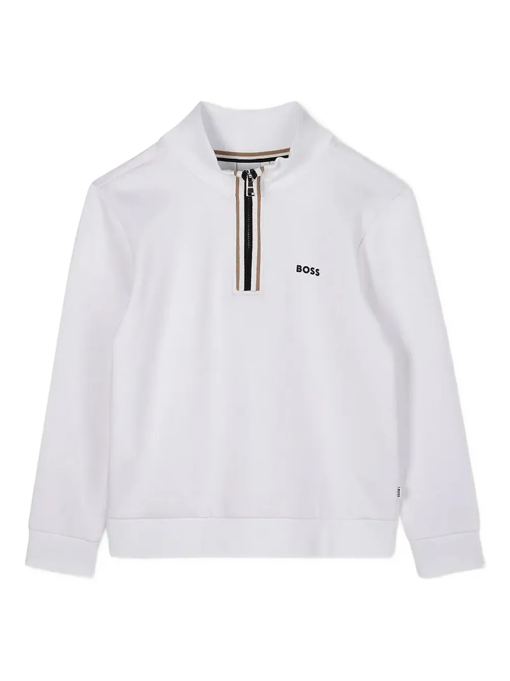 Hugo Boss Kids' Half-zip Sweater In White