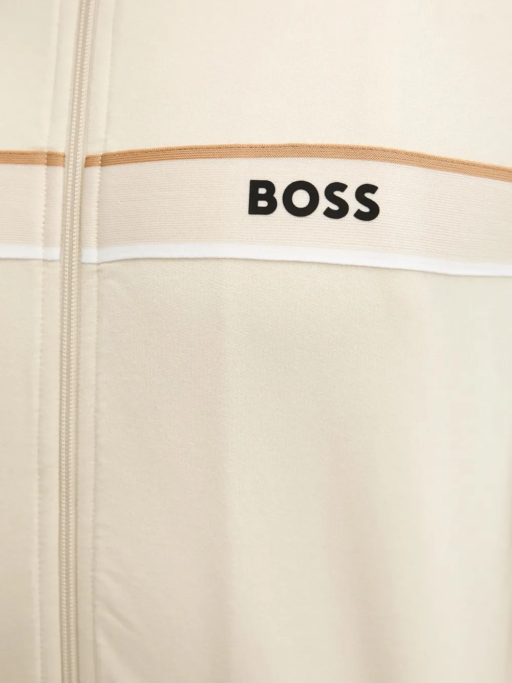 BOSS Iconic sweater met ritssluiting Beige
