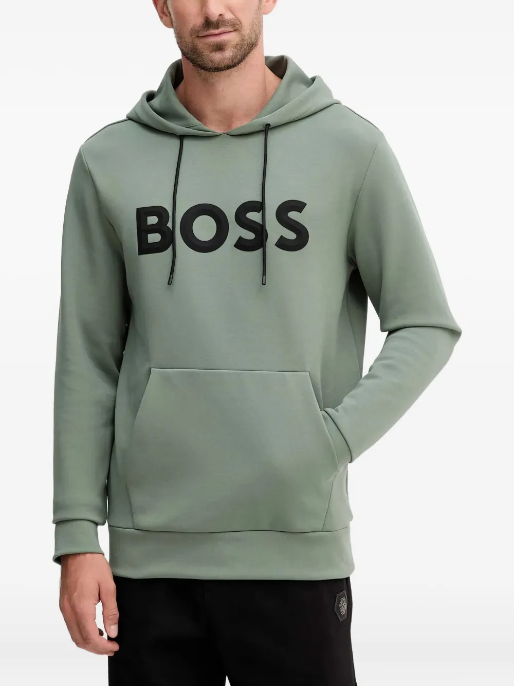 Hugo Boss Logo-detail Hoodie In Green