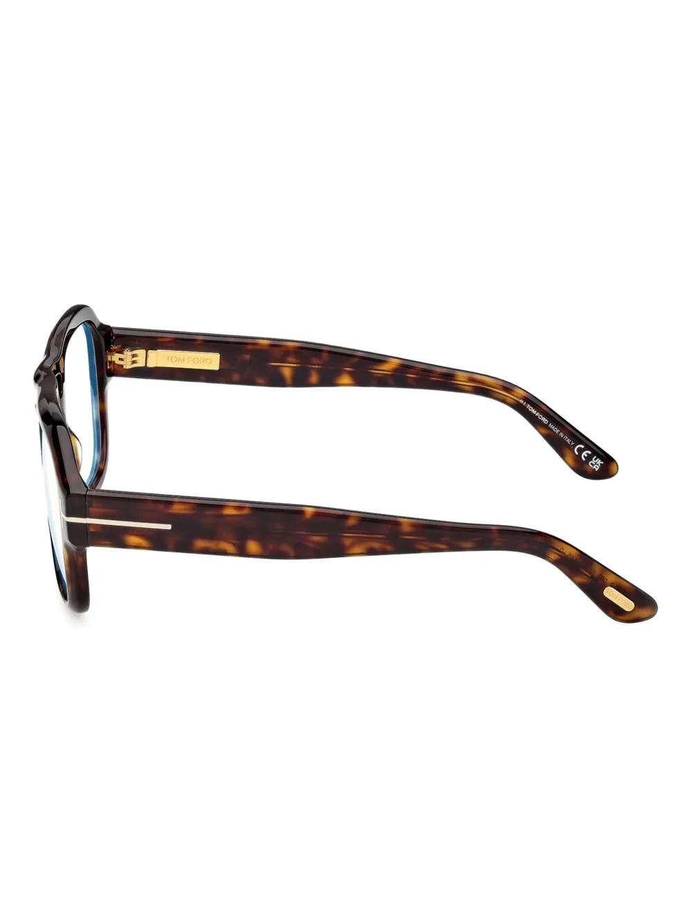 TOM FORD Eyewear Bril met piloten montuur en schildpadschild design Bruin