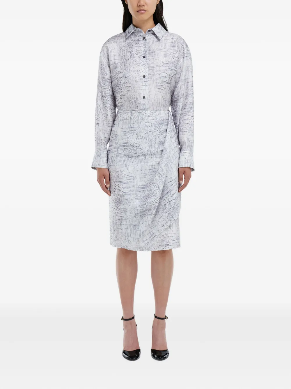Ferragamo Mini-rok met alligatorprint - Wit