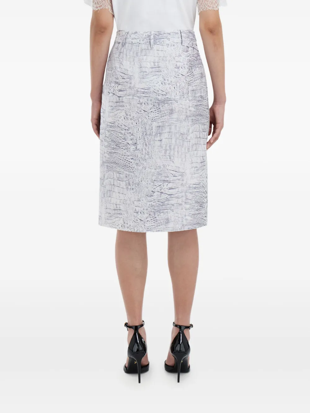 Ferragamo Mini-rok met alligatorprint Wit