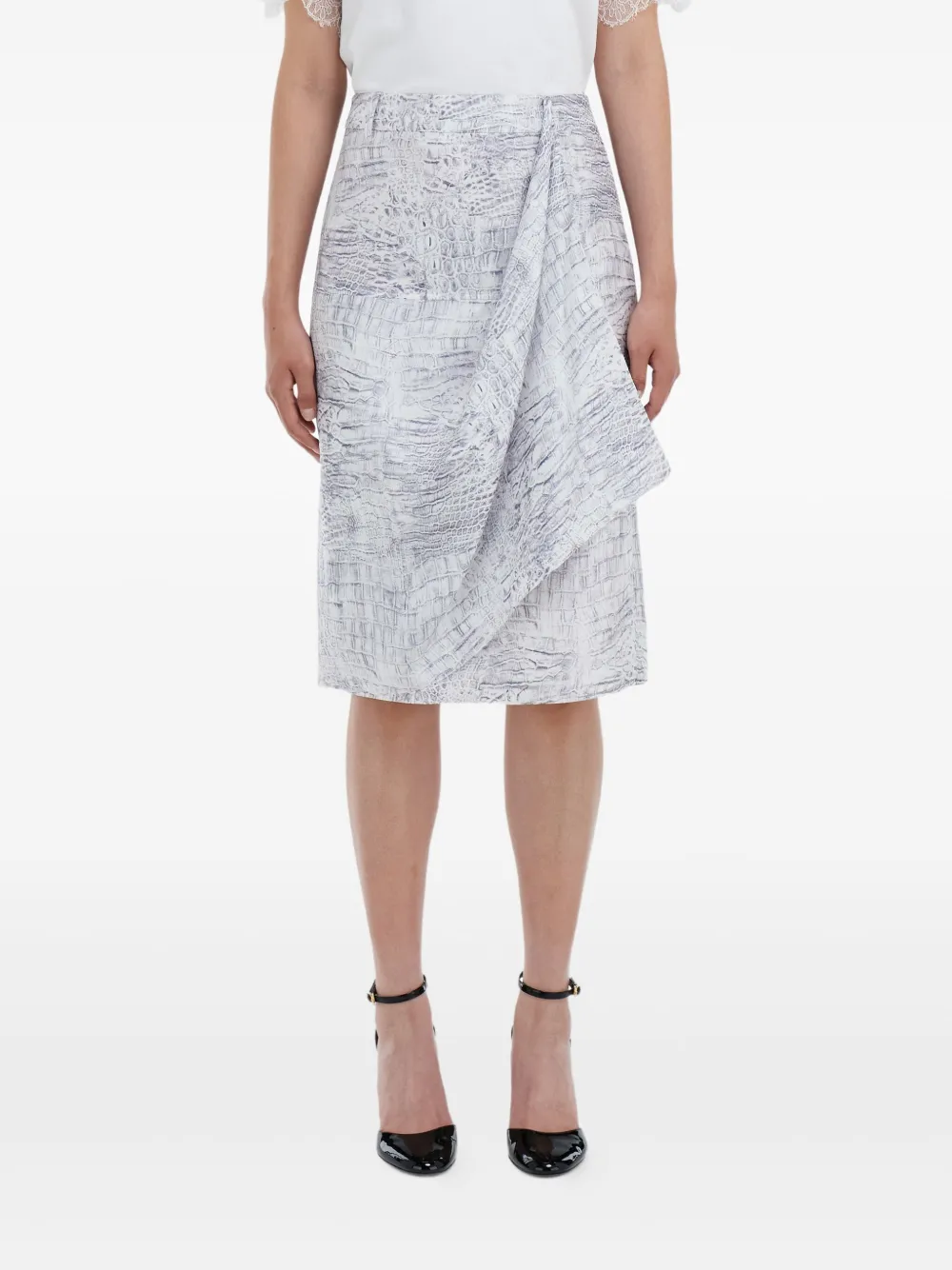 Ferragamo Mini-rok met alligatorprint Wit