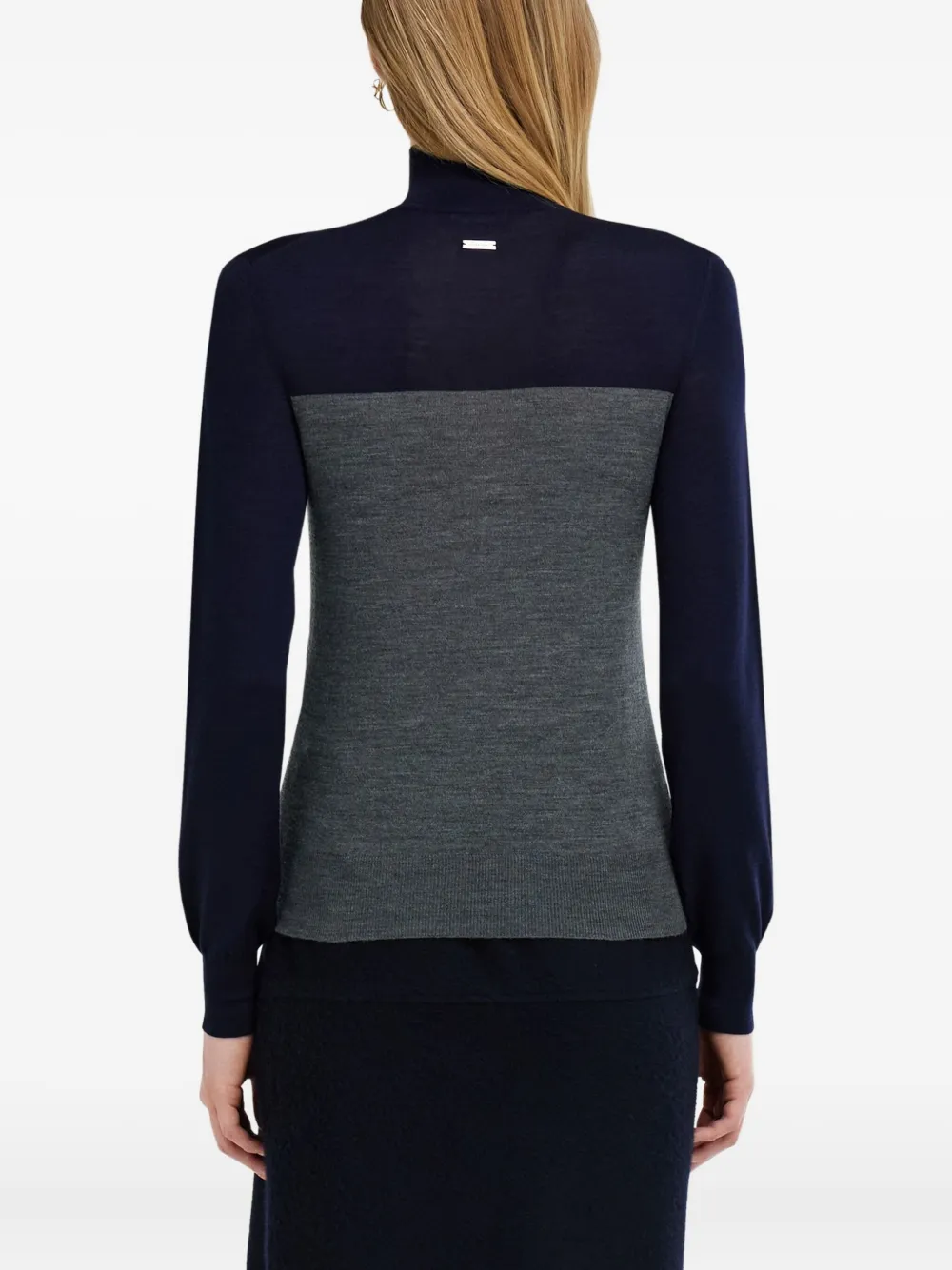 Ferragamo Trui met colourblocking en hoge hals Blauw