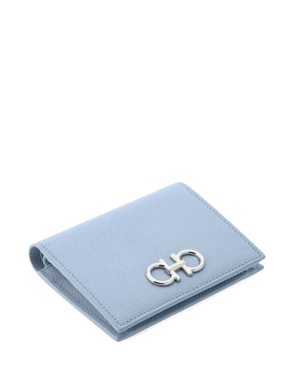 Ferragamo Compact Wallet Textured Finish In Brown