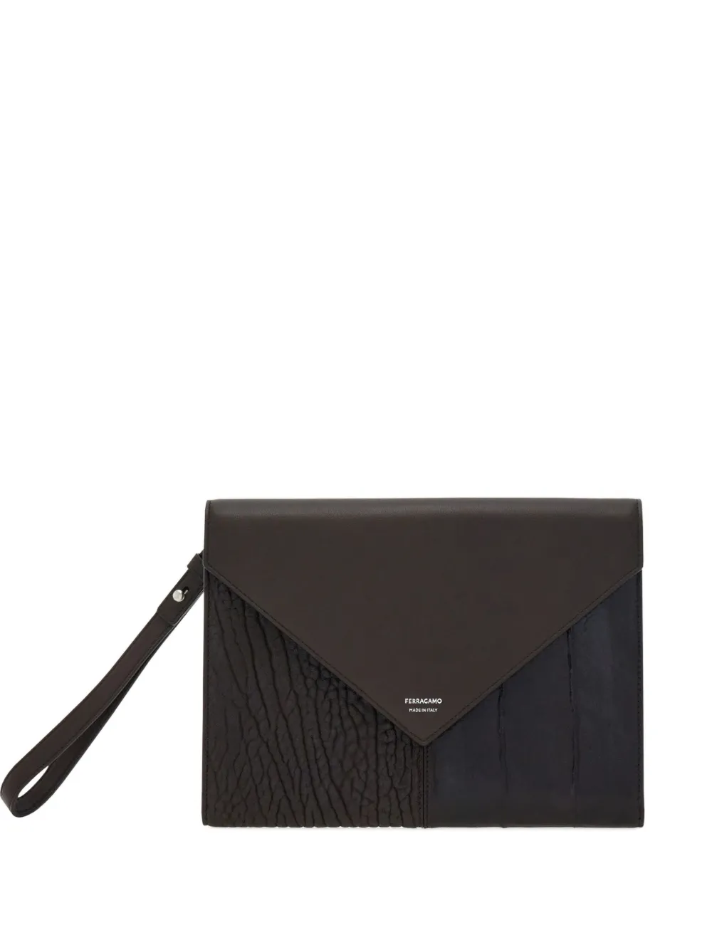 Ferragamo Clutch con battente - Marrone