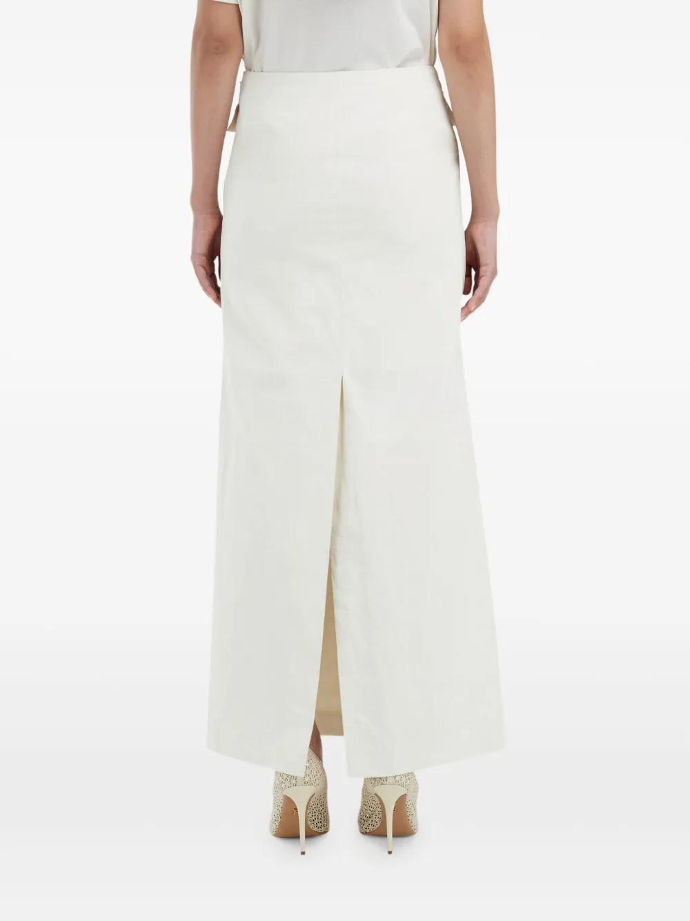 Ferragamo Midi-rok met klepzak Wit
