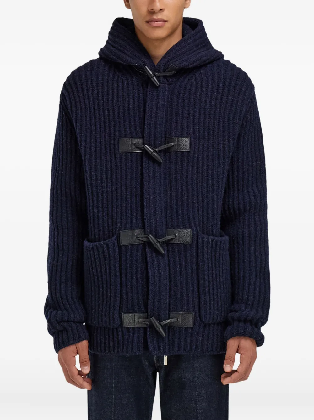  Ferragamo Hooded Duffle Coat - Blue 