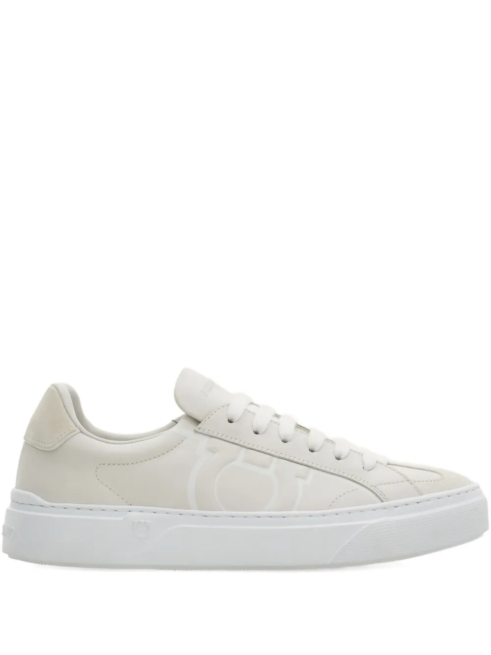 Ferragamo Gancini suède sneakers Wit