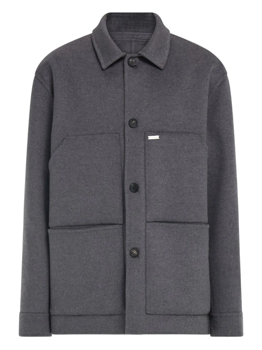 Ferragamo button patch shirt jacket | グレー | Image 1