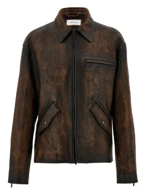 Saint Laurent leopard-print Suede Jacket | Brown | FARFETCH