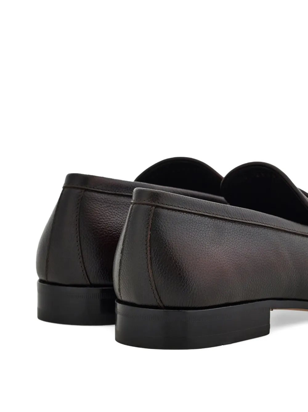Ferragamo Gancini Buckle Loafers In Brown