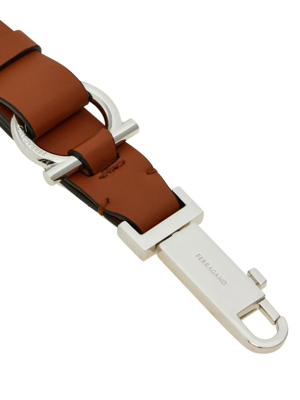 Ferragamo Ganicini leren sleutelhanger Bruin