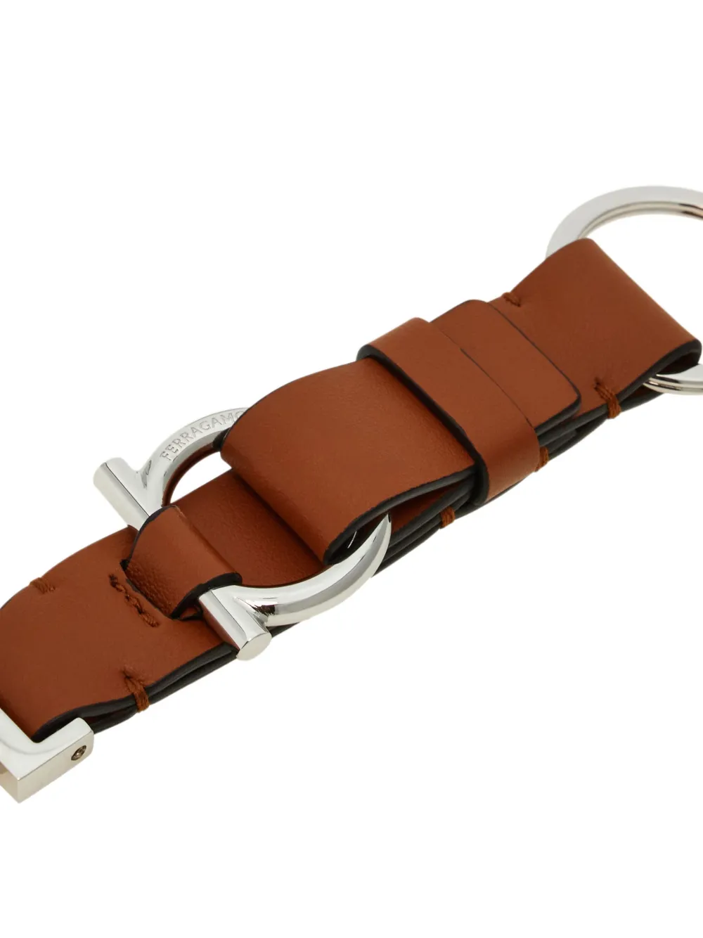 Ferragamo Ganicini leren sleutelhanger Bruin