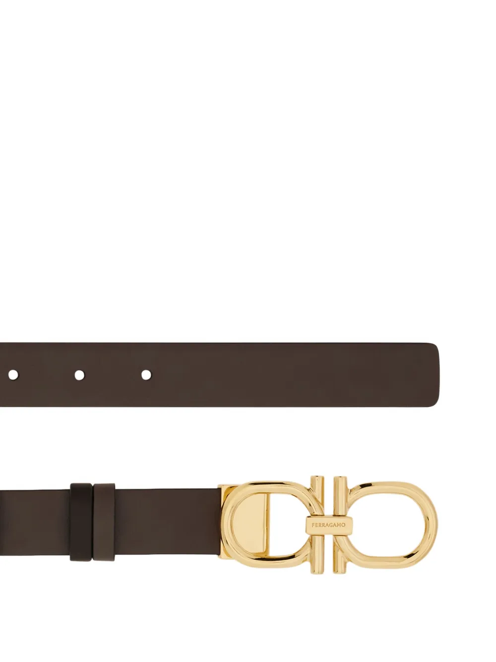 Ferragamo Adjustable Gancini Reversible Belt In Brown