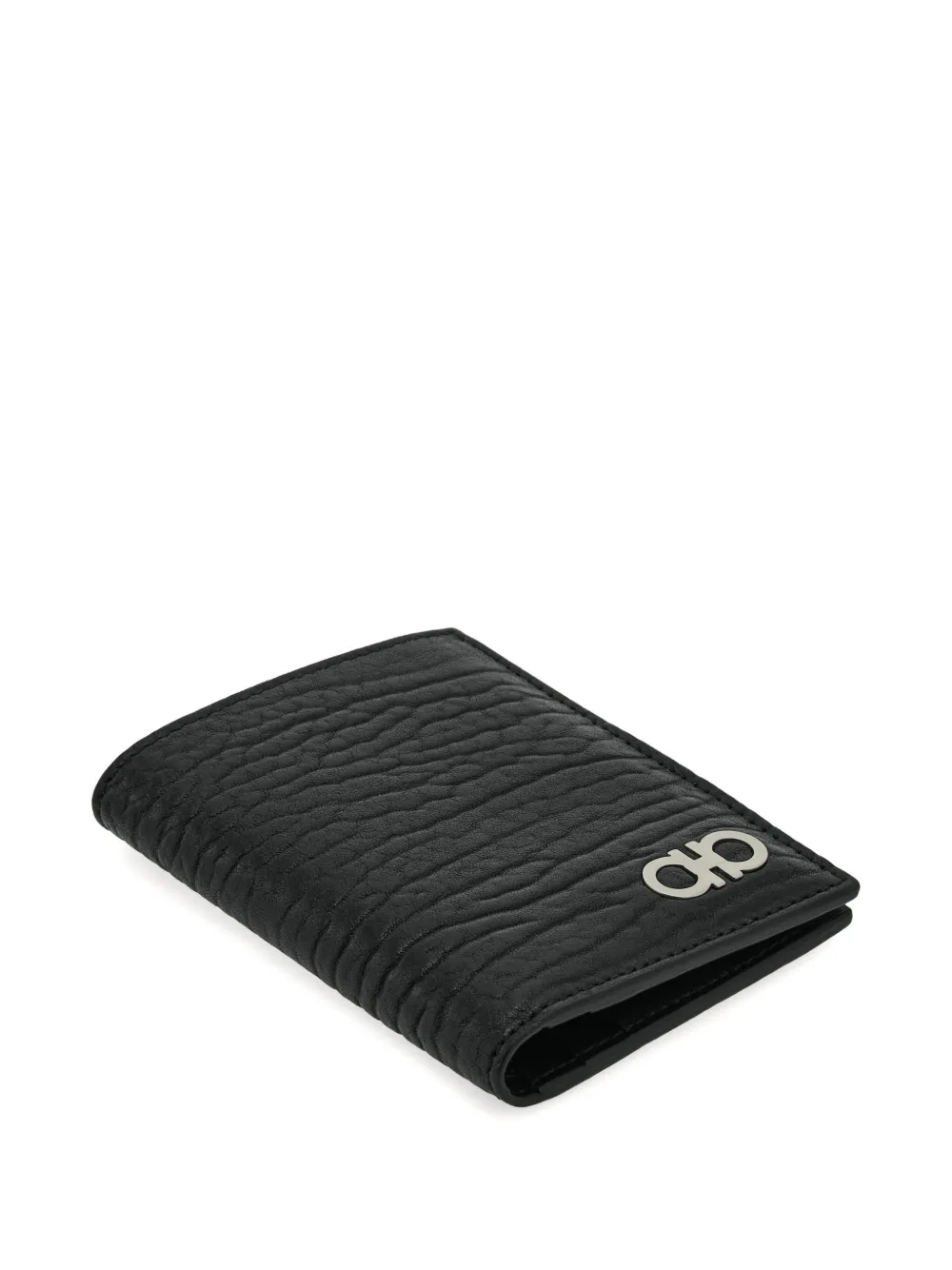 Ferragamo Gancini pasjeshouder met textuur Zwart