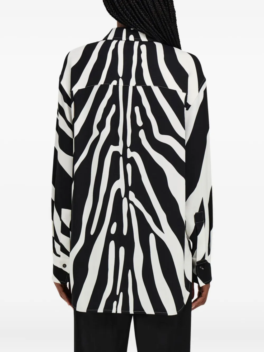 Ferragamo Blouse met zebraprint Zwart