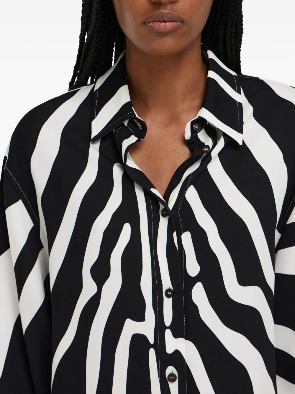 Ferragamo Blouse met zebraprint Zwart