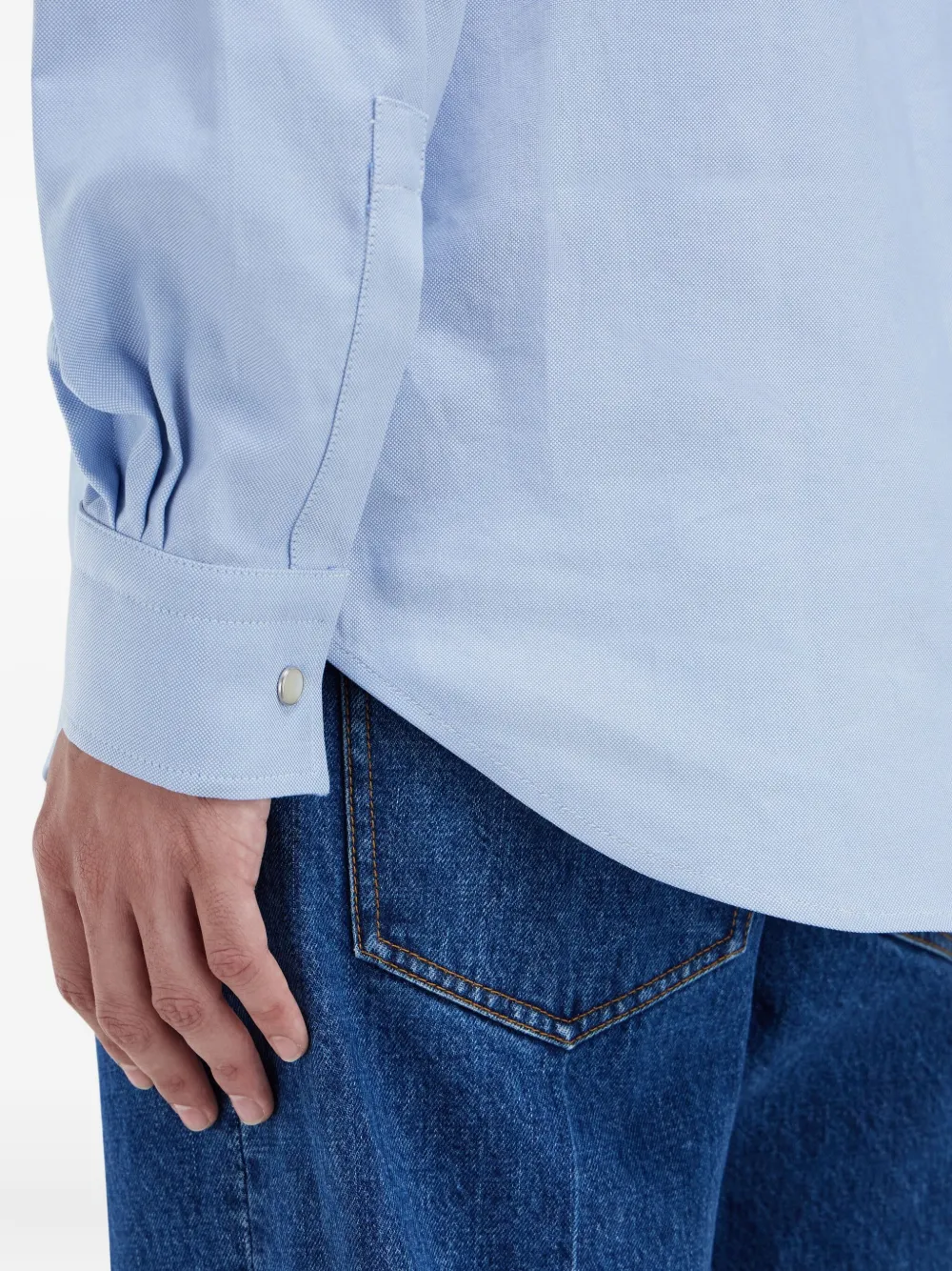 Ferragamo Overhemd met drukknoop Blauw